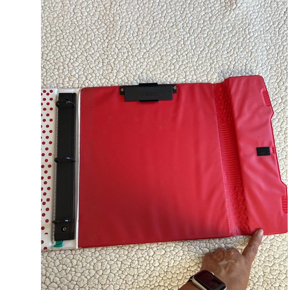 Vintage 1992 Mead Trapper Keeper Golden Retriever Puppies Red 3 Ring Binder 90s